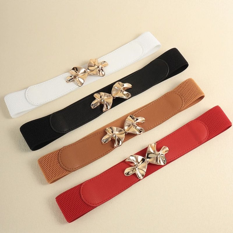 Alloy Buckle Elastic Belt - ShalayeFashion