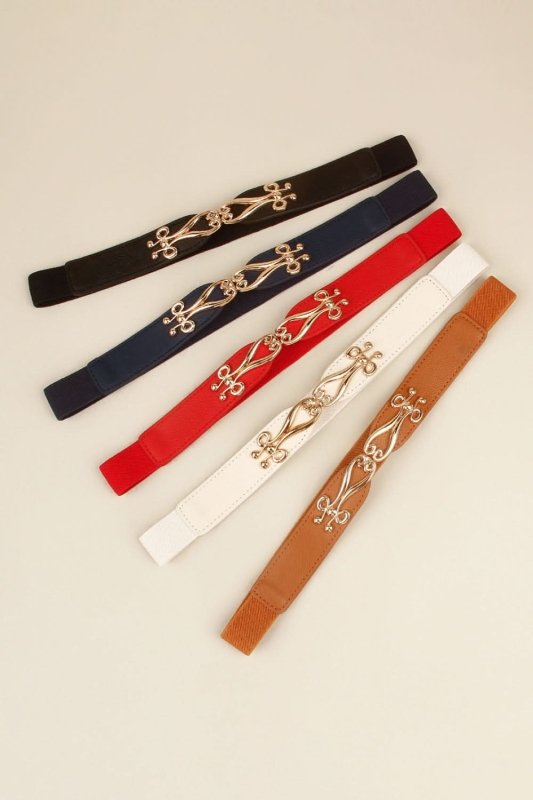 Alloy Buckle Elastic Belt - ShalayeFashion