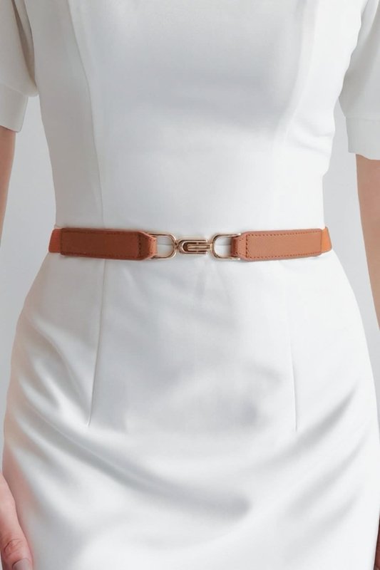 Alloy Buckle Elastic Belt - ShalayeFashion
