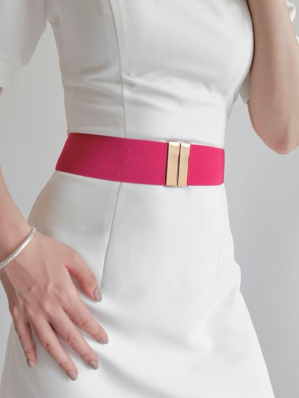 Alloy Buckle Elastic Belt - ShalayeFashion