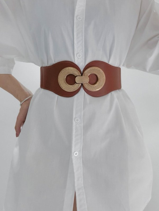 Alloy Buckle Elastic PU Belt - ShalayeFashion