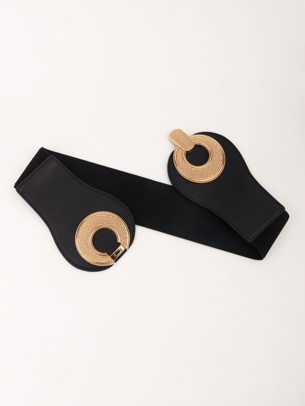 Alloy Buckle Elastic PU Belt - ShalayeFashion