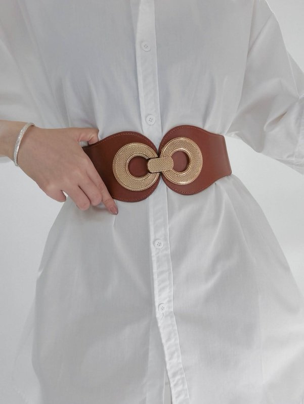 Alloy Buckle Elastic PU Belt - ShalayeFashion