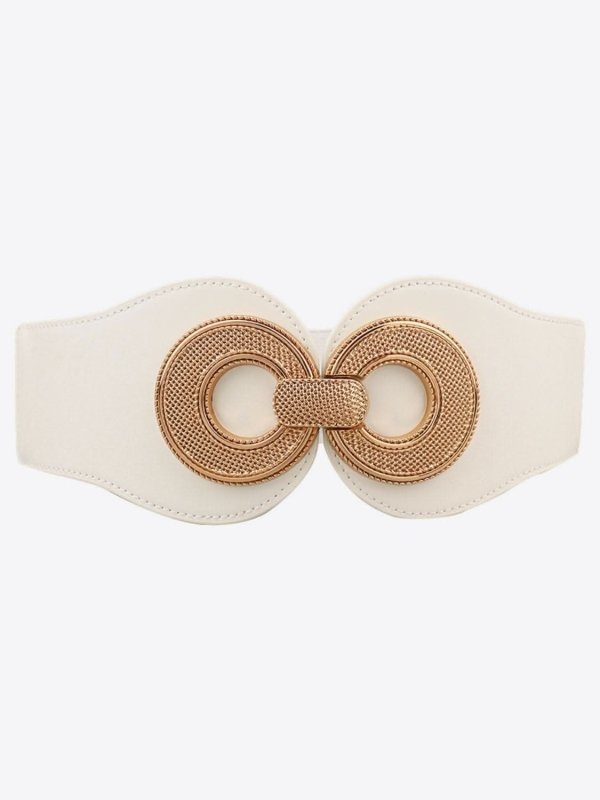 Alloy Buckle Elastic PU Belt - ShalayeFashion
