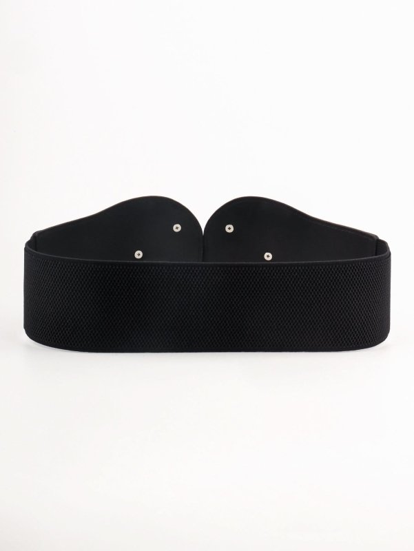Alloy Buckle Elastic PU Belt - ShalayeFashion