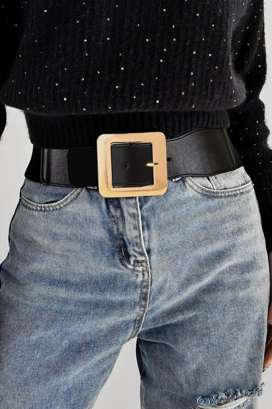 Alloy Buckle PU Leather Belt - ShalayeFashion