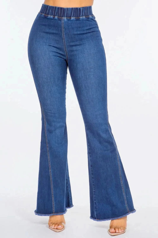 American Bazi High Waist Curvy Flare Jeans - ShalayeFashion