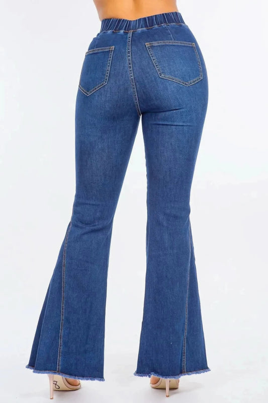 American Bazi High Waist Curvy Flare Jeans - ShalayeFashion
