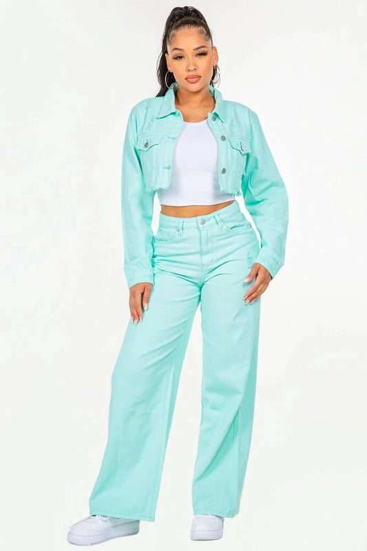 American Bazi High Waist Distressed Wide Leg Jeans - ShalayeFashion
