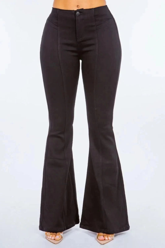 American Bazi High Waist Pull On Flare Jeans - ShalayeFashion