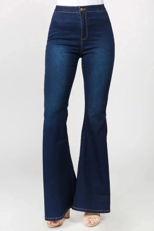 American Bazi Side Slit Flare Jeans - ShalayeFashion