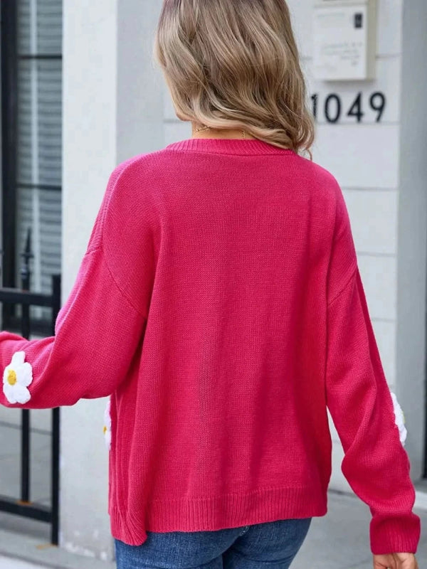Angel Wings Crochet Flower Button Up Cardigan - ShalayeFashion