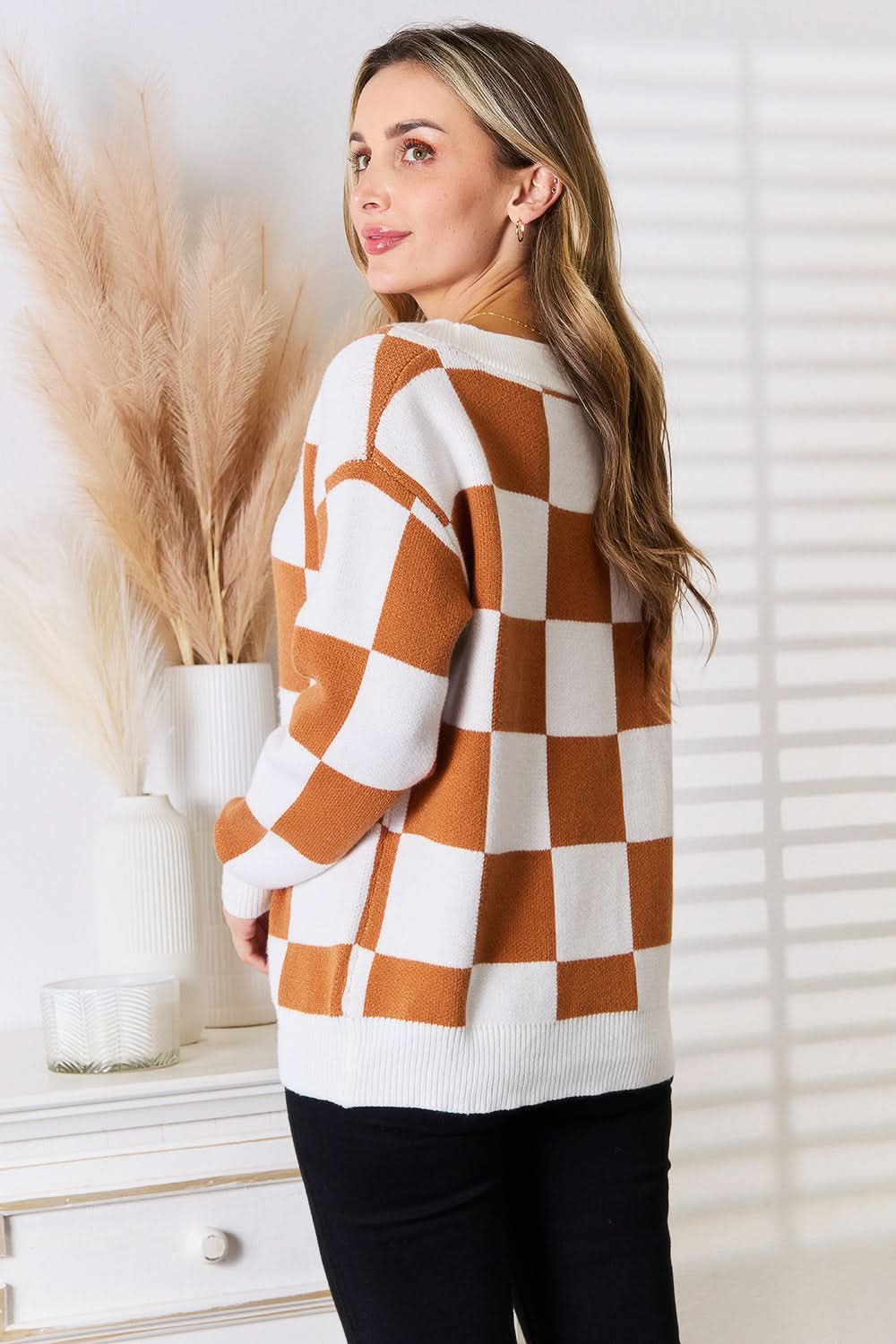 Angel Wings Double Take Button - Up V - Neck Dropped Shoulder Cardigan - ShalayeFashion