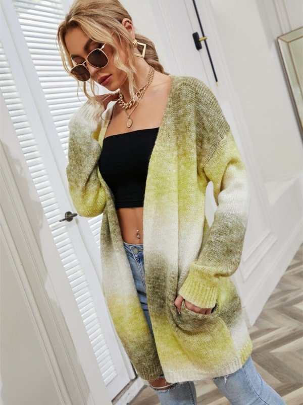 Angel Wings Full Size Gradient Open Front Cardigan - ShalayeFashion