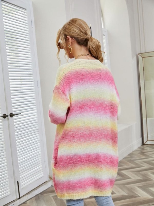 Angel Wings Full Size Gradient Open Front Cardigan - ShalayeFashion