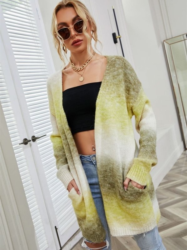 Angel Wings Full Size Gradient Open Front Cardigan - ShalayeFashion
