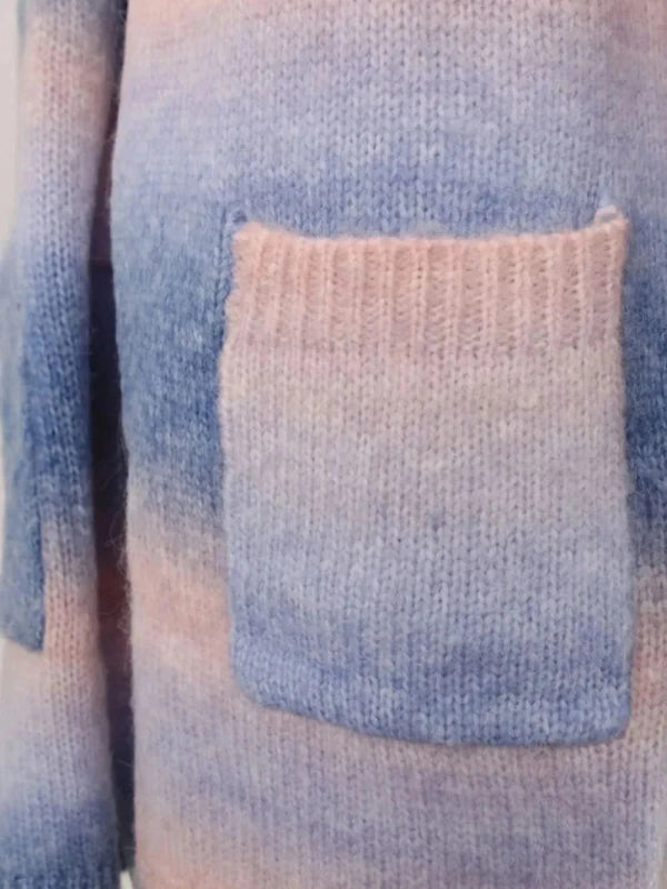 Angel Wings Full Size Pocketed Open Front Gradient Cardigan - ShalayeFashion