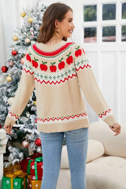 Angel Wings Graphic Round Neck Long Sleeve Sweater - ShalayeFashion
