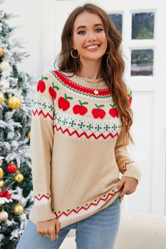 Angel Wings Graphic Round Neck Long Sleeve Sweater - ShalayeFashion