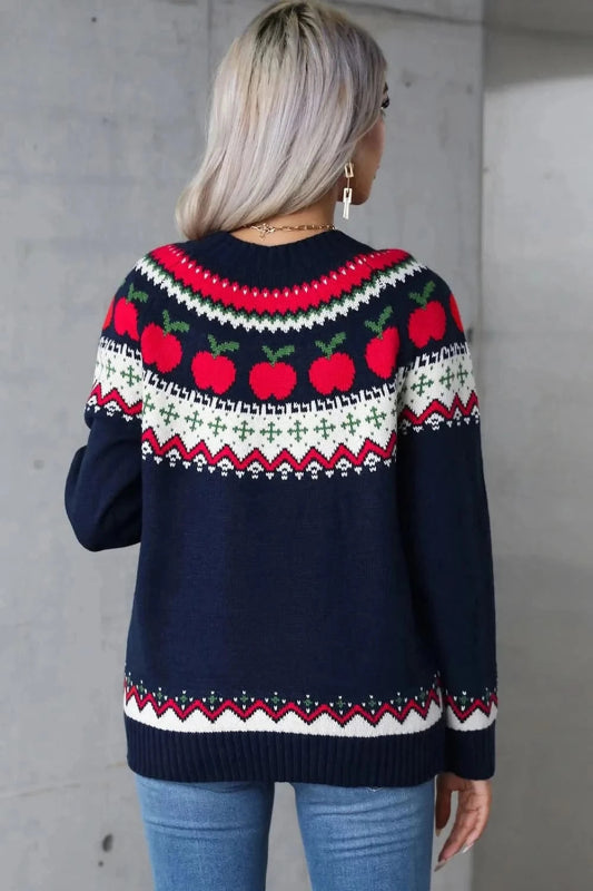 Angel Wings Graphic Round Neck Long Sleeve Sweater - ShalayeFashion