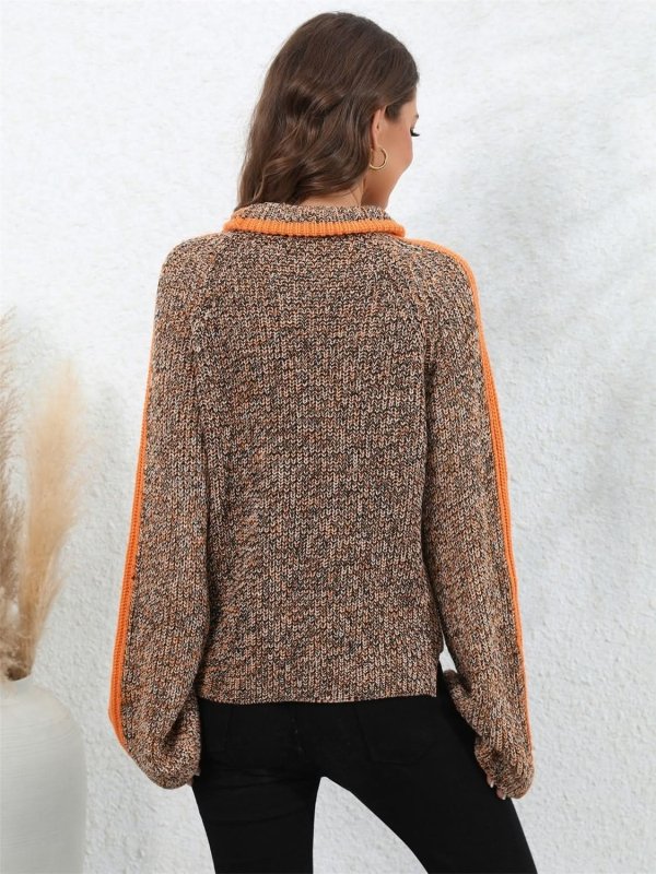 Angel Wings Heathered Turtleneck Long Sleeve Sweater - ShalayeFashion
