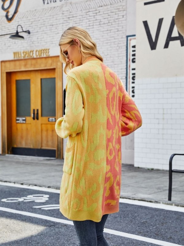 Angel Wings Leopard Button Down Longline Cardigan - ShalayeFashion