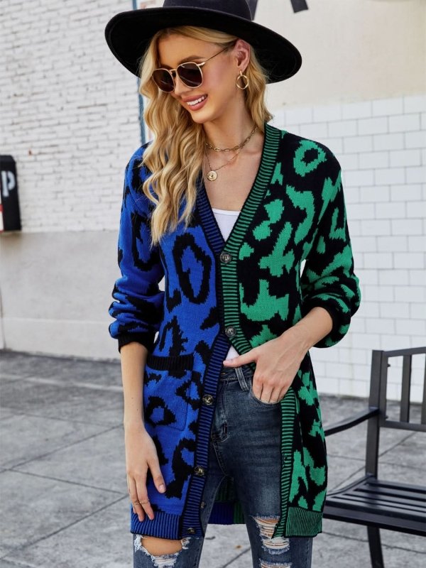 Angel Wings Leopard Button Down Longline Cardigan - ShalayeFashion