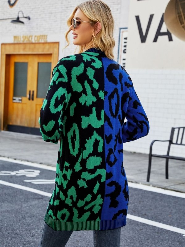 Angel Wings Leopard Button Down Longline Cardigan - ShalayeFashion