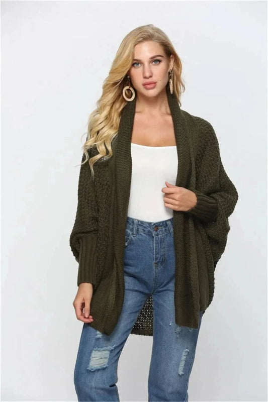 Angel Wings Open Front Batwing Sleeve Cardigan - ShalayeFashion