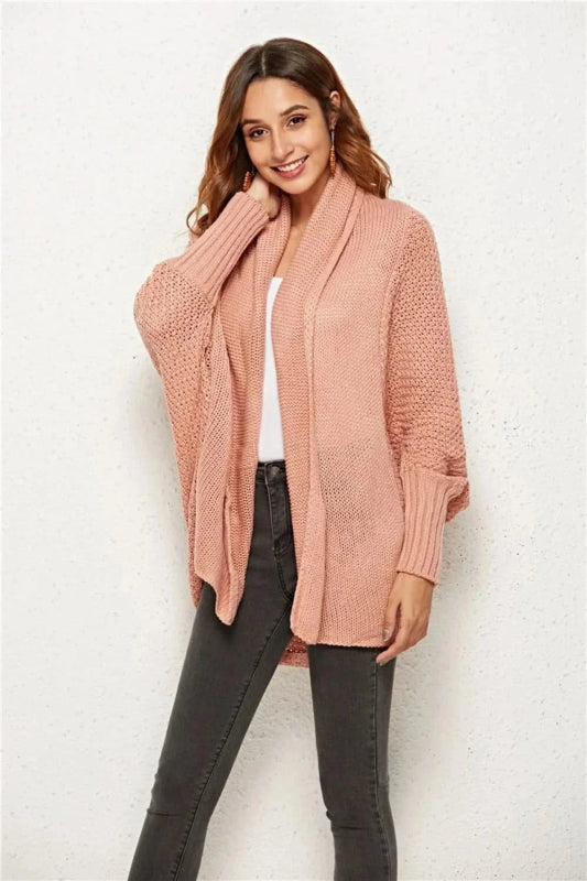 Angel Wings Open Front Batwing Sleeve Cardigan - ShalayeFashion