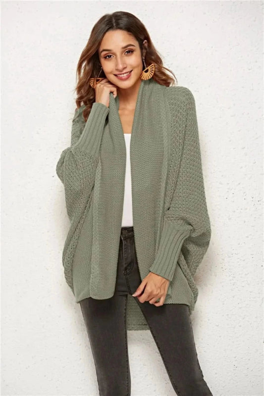 Angel Wings Open Front Batwing Sleeve Cardigan - ShalayeFashion