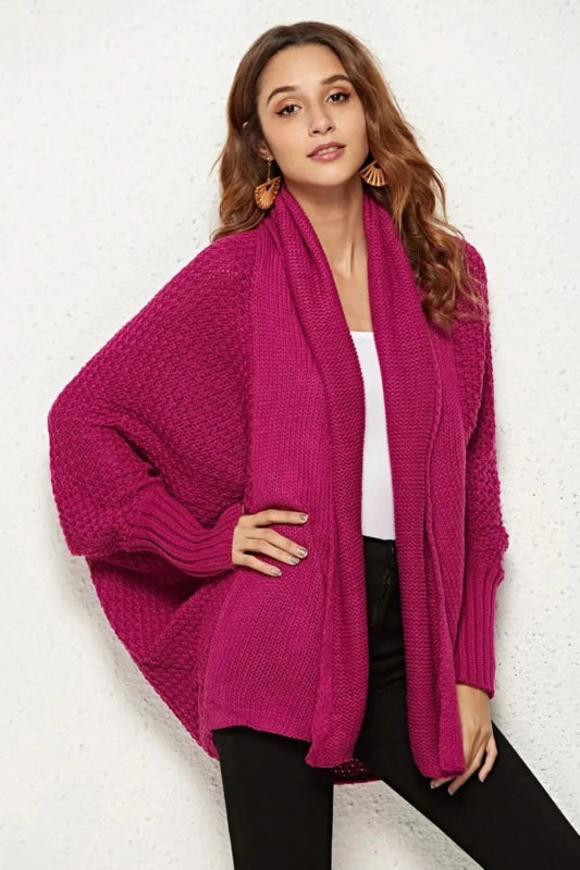 Angel Wings Open Front Batwing Sleeve Cardigan - ShalayeFashion