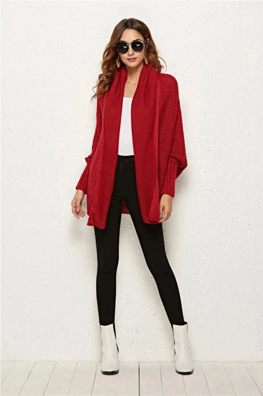Angel Wings Open Front Batwing Sleeve Cardigan - ShalayeFashion