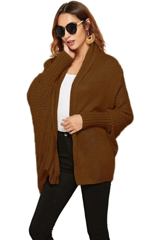 Angel Wings Open Front Batwing Sleeve Cardigan - ShalayeFashion