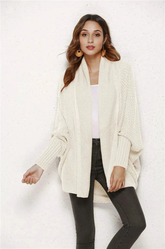 Angel Wings Open Front Batwing Sleeve Cardigan - ShalayeFashion