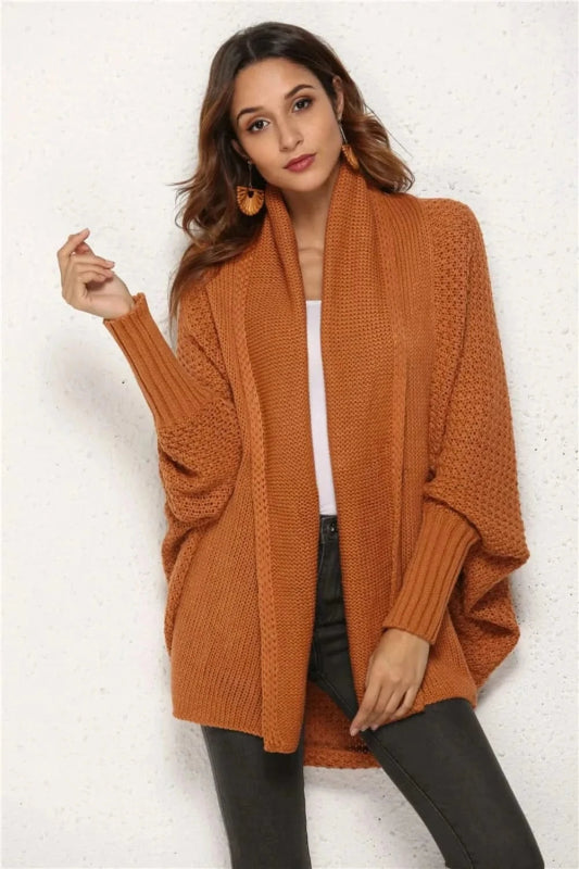Angel Wings Open Front Batwing Sleeve Cardigan - ShalayeFashion