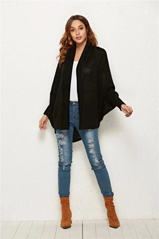 Angel Wings Open Front Batwing Sleeve Cardigan - ShalayeFashion