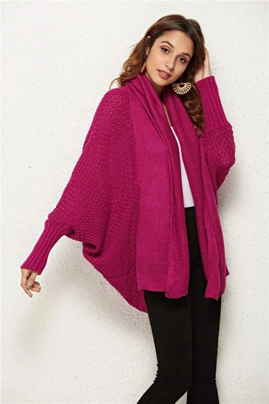 Angel Wings Open Front Batwing Sleeve Cardigan - ShalayeFashion