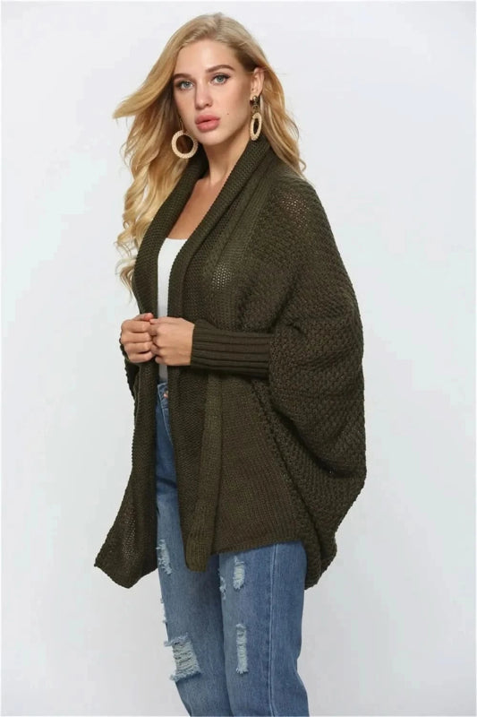 Angel Wings Open Front Batwing Sleeve Cardigan - ShalayeFashion