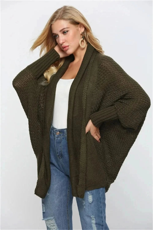Angel Wings Open Front Batwing Sleeve Cardigan - ShalayeFashion