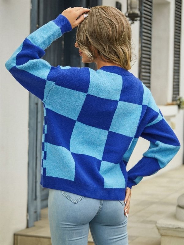 Angel Wings Plaid V - Neck Dropped Shoulder Cardigan - ShalayeFashion
