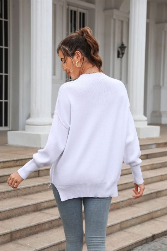 Angel Wings Round Neck Long Sleeve Sweater - ShalayeFashion