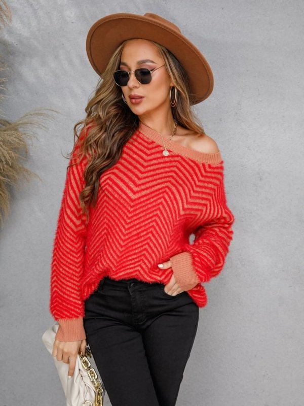 Angel Wings Round Neck Long Sleeve Sweater - ShalayeFashion