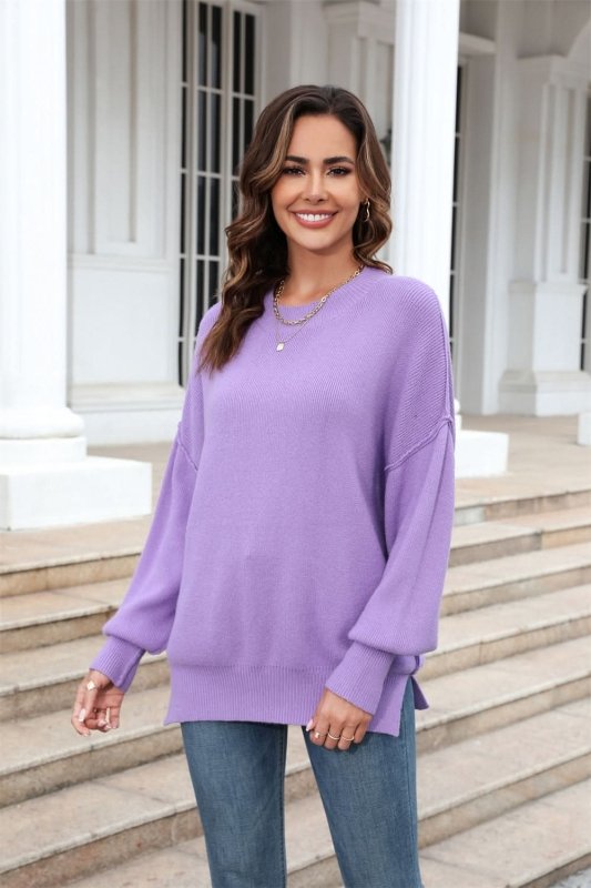 Angel Wings Round Neck Long Sleeve Sweater - ShalayeFashion