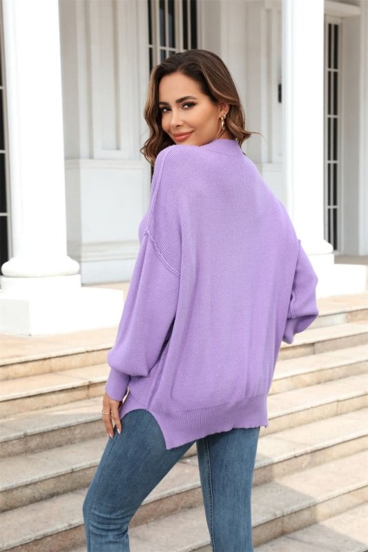 Angel Wings Round Neck Long Sleeve Sweater - ShalayeFashion