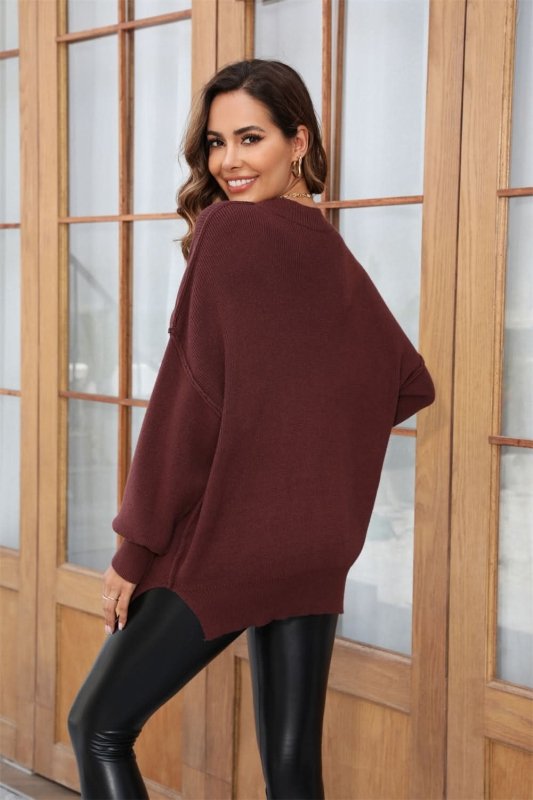 Angel Wings Round Neck Long Sleeve Sweater - ShalayeFashion
