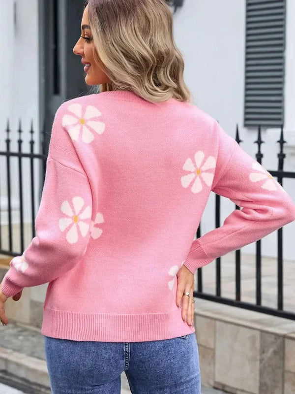 Angel Wings Round Neck Long Sleeve Sweater - ShalayeFashion