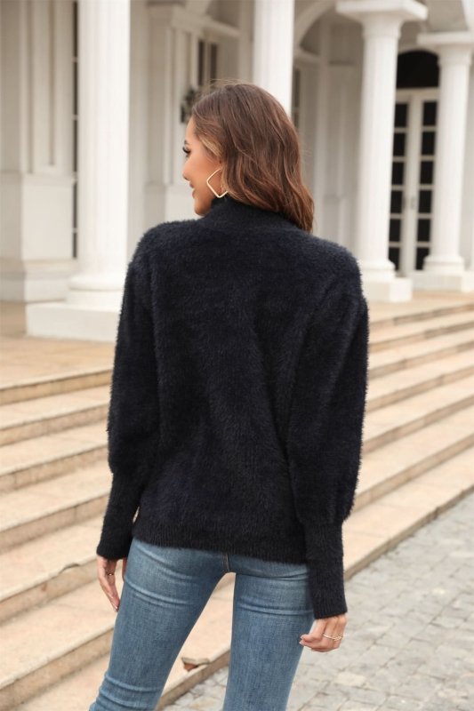 Angel Wings Turtle Neck Long Sleeve Pullover Sweater - ShalayeFashion
