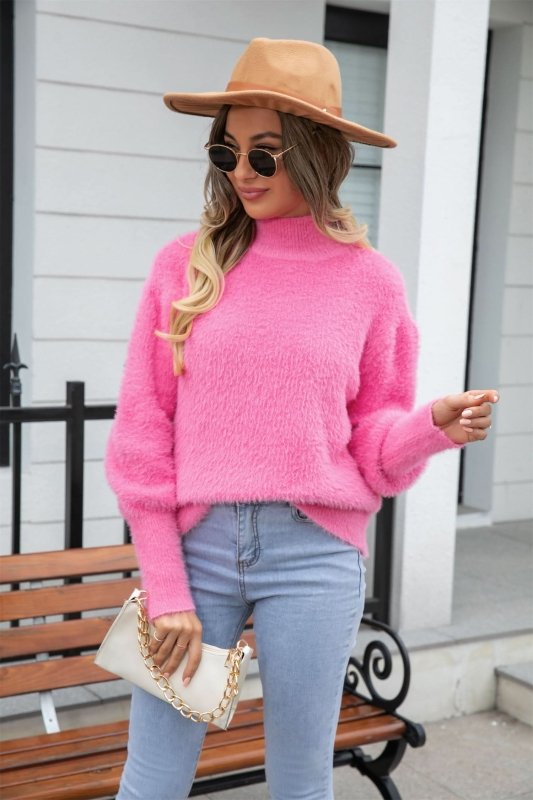 Angel Wings Turtle Neck Long Sleeve Pullover Sweater - ShalayeFashion