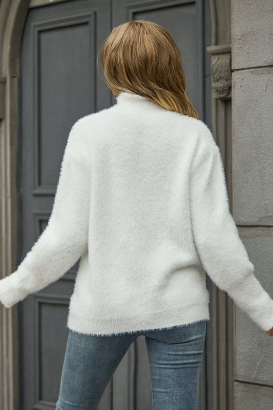 Angel Wings Turtle Neck Long Sleeve Pullover Sweater - ShalayeFashion